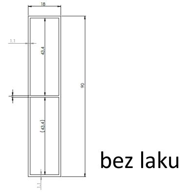 plaňka 90x18x6000mm, hliník 6060 T6