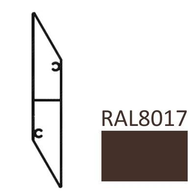 okenice Z 104,9x18x6000mm, hliník 6063 T5, čokoládově hnědá RAL8017